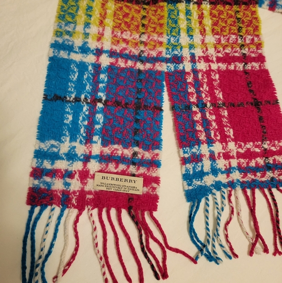 Burberry Multi Color Plaid Scarf Wool & Angora - Picture 3 of 8